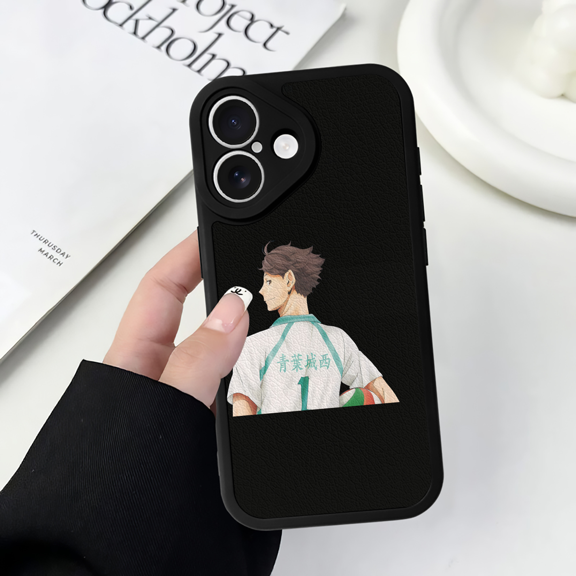（画像用） ハイキュー!! Haikyu!! 【iPhone 16シリーズ対応】シリコンスマホケース（レザー調） 材質：シリコン